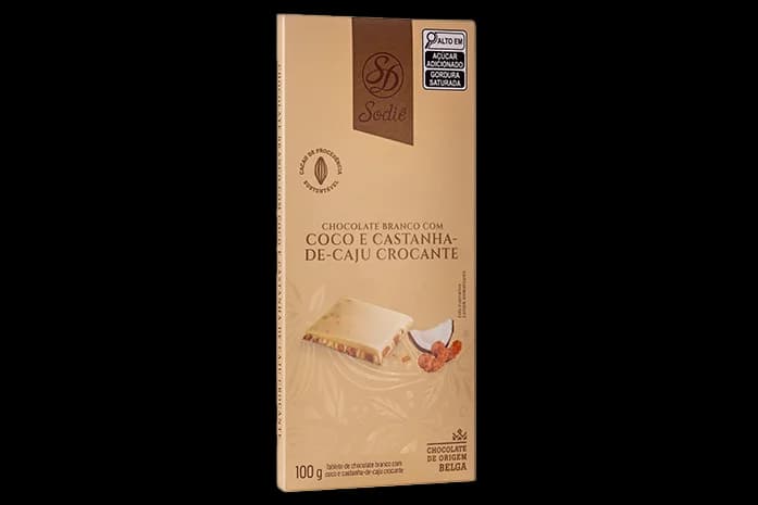 White Chocolate Bar with Coconut and Crunchy Cashews 100 g